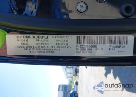 2013 Dodge Challenger Rallye Redline из США, поврежденный, VIN 2C3CDYAGXDH603992